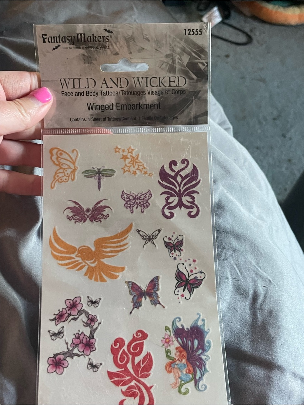 NWT Wild and Wicked winged Temporary Tattoos - Multicolor